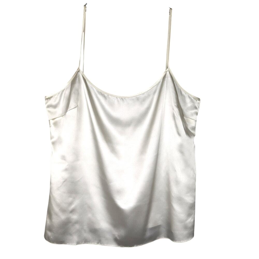 NWT Elie Tahari Cream Satin Camisole Size XL Luxury basic Minimalist